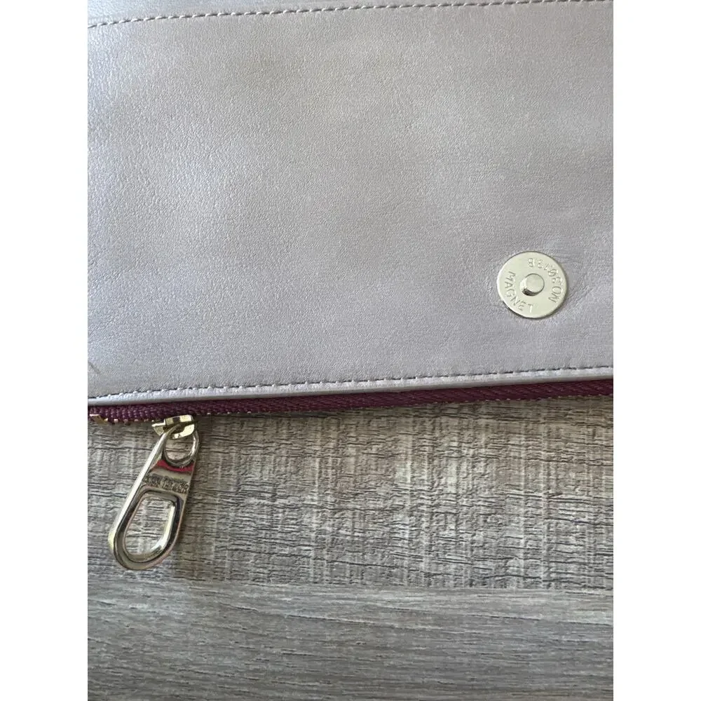 NWT Ann Taylor 100% Leather Open Flap Wallet Clutch